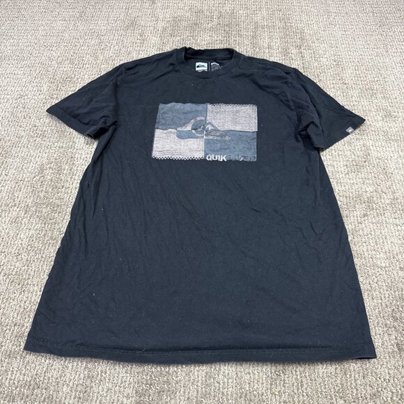 Quiksilver T-Shirt Black Short Sleeve Men’s Size Large - Picture 1 of 10